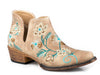 Roper Women's Snip Toe Floral Embroidery Ankle Boot