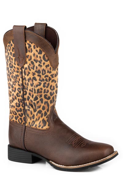 Roper Women's Suede Leopard Square Toe Boot