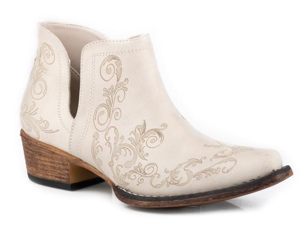 Roper Women's White Faux Leather Ankle Boot