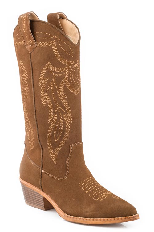 Roper Women's Narrow Toe Cow Suede Western Boot