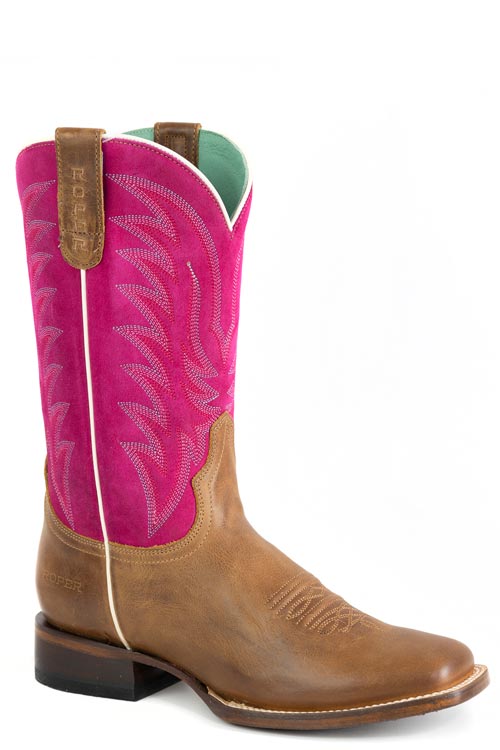 Roper Women's Pink Suede Western Boot