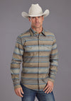 Stetson Men's Sand & Indigo Serape Stripe Shirt