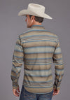 Stetson Men's Sand & Indigo Serape Stripe Shirt