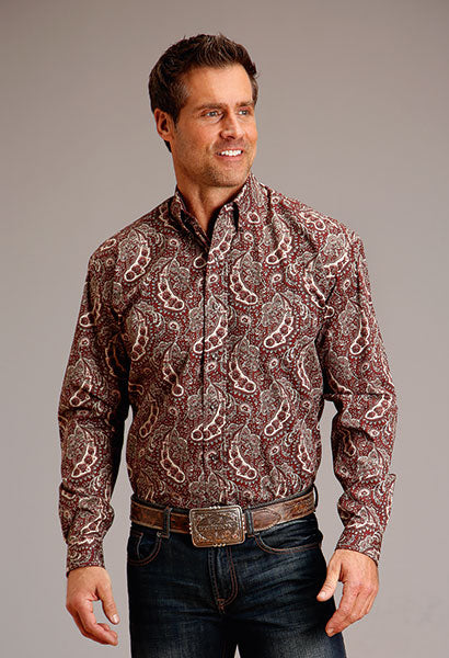 Stetson Men's Paisley Print Western Shirt