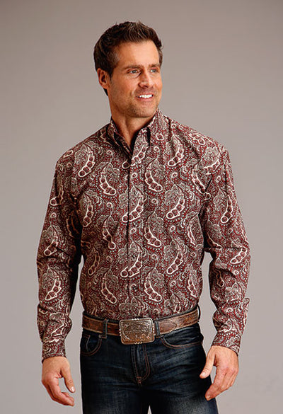 Stetson Men's Paisley Print Western Shirt