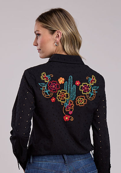 Stetson Women's Cactus Embroidered L/S Top
