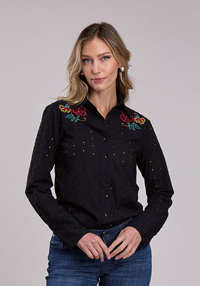 Stetson Women's Cactus Embroidered L/S Top