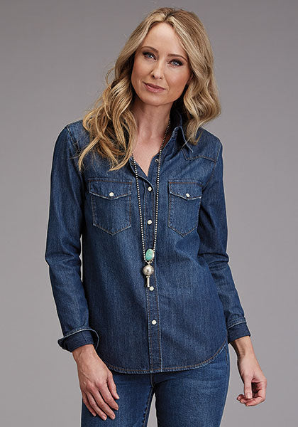 Stetson Women's Blue Denim Blouse