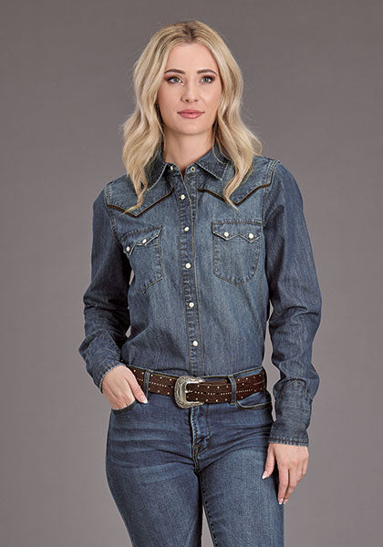 Stetson Women's Dark Denim Western Shirt