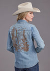 Stetson Women's Desert Scene Embroidered Shirt