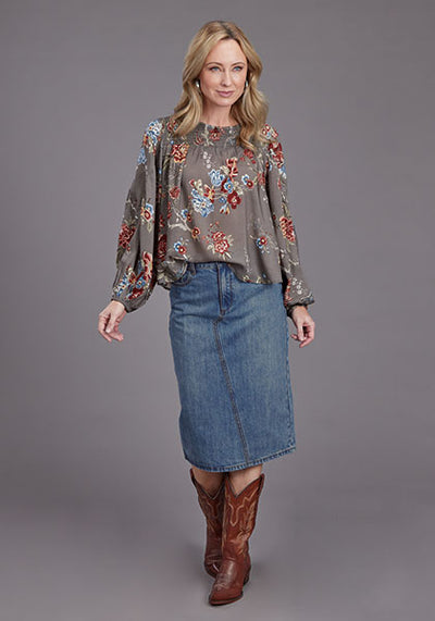 Stetson Women's Blue Denim Maxi Skirt