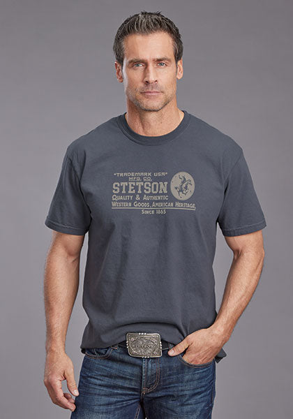 Stetson Men's Trademark USA Screen Print T-Shirt
