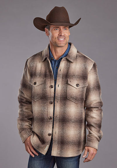 Stetson Men's Wool Plaid Shirt Jacket