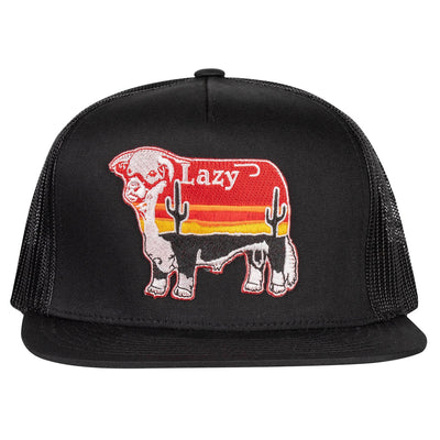 Lazy J Ranch Black Sunrise Bull Hat