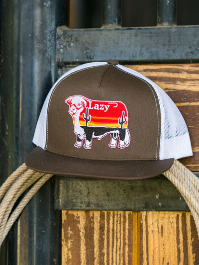 Lazy J Ranch Brown Sunrise Bull Hat