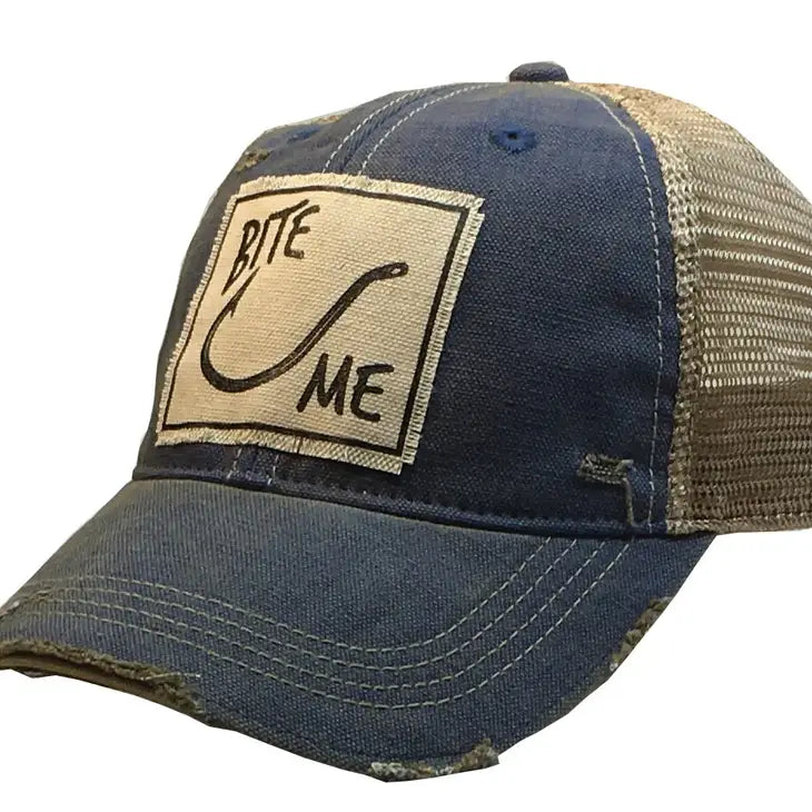 Vintage Life "Bite Me" Distressed Trucker Cap