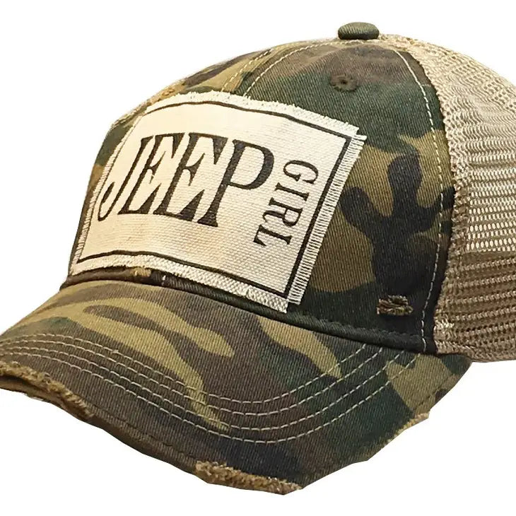 Vintage Life "Jeep Girl" Distressed Trucker Cap
