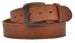 M&F Men's Tan Harness Creased Edge Belt