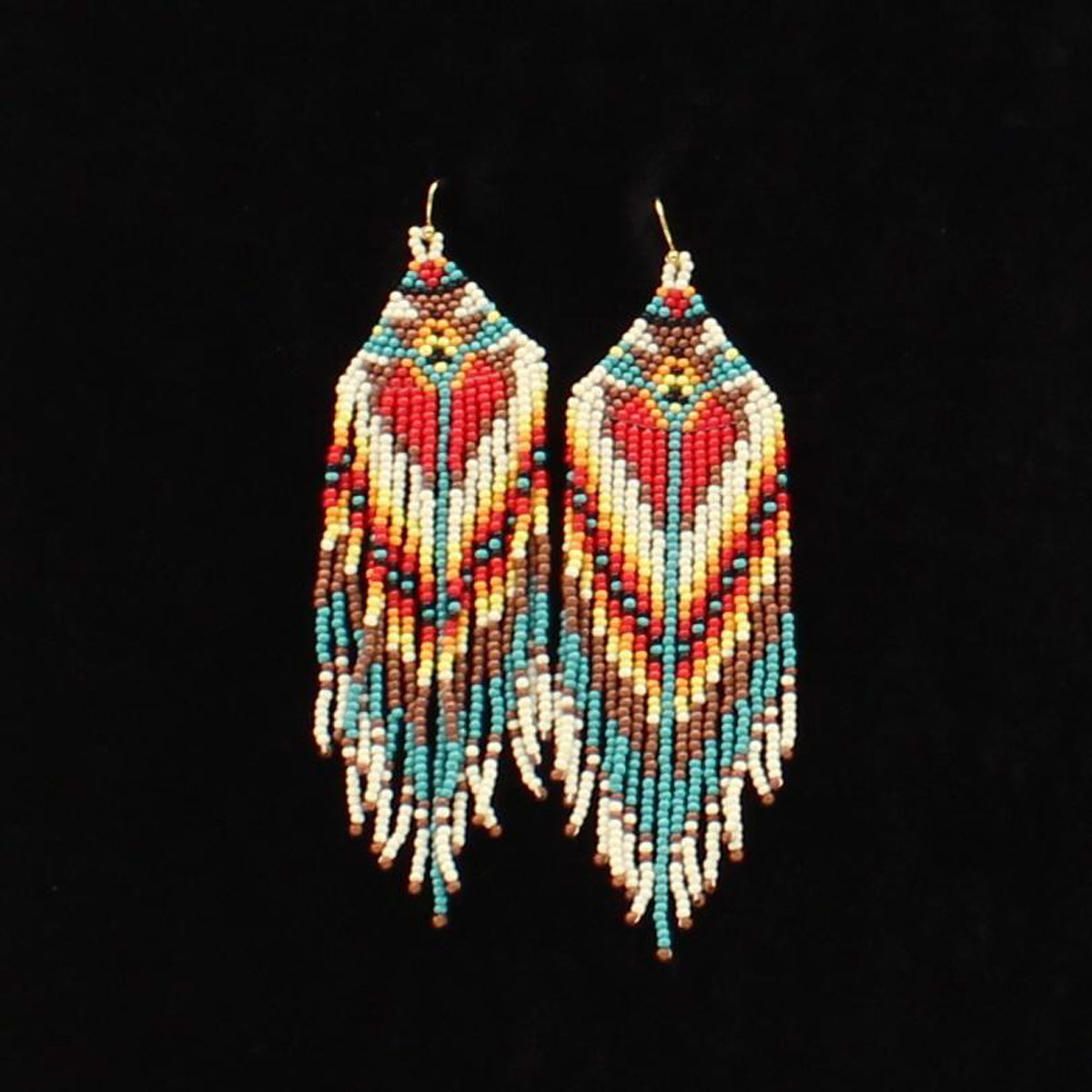 Silver Strike Beaded Tapered Multicolored Earrings