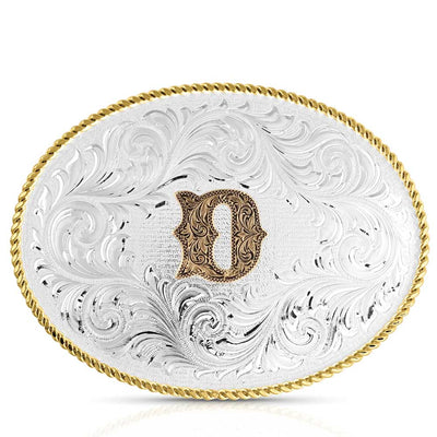 Montana Silversmiths Oval Two Tone Initial Buckle