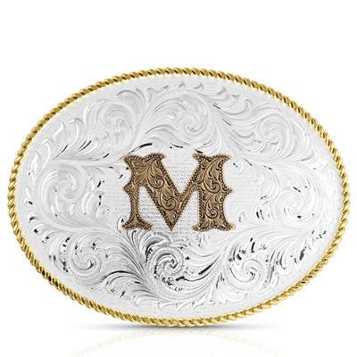 Montana Silversmiths Oval Two Tone Initial Buckle
