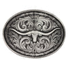 Montana Silversmiths Rope & Barbed Wire Longhorn Buckle