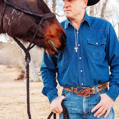 Montana Silversmiths Patriot Bull Rider Buckle