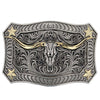Montana Silversmiths Longhorn Crest Filigree Buckle