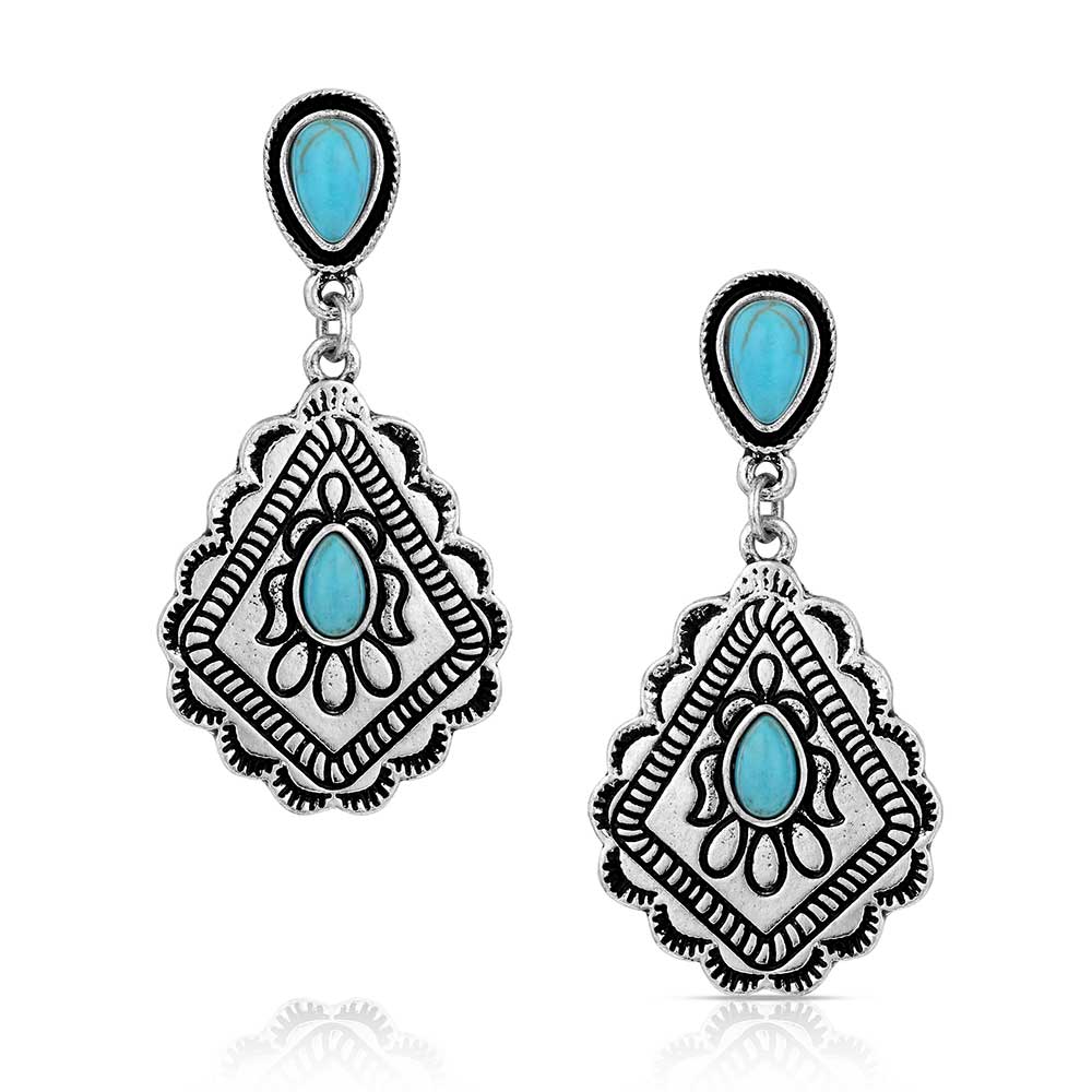 Montana Silversmiths Say No More Turquoise Dangle Earrings
