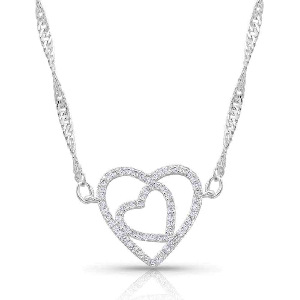 Montana Silversmiths Double Open Heart Split Necklace