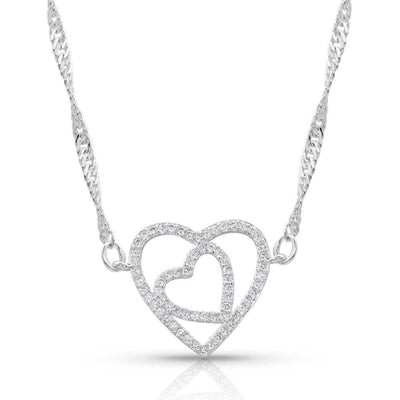 Montana Silversmiths Double Open Heart Split Necklace
