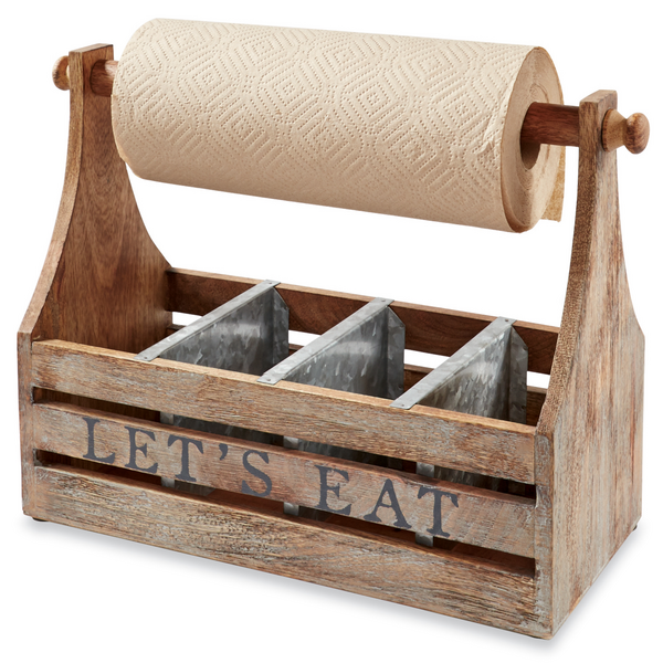 Mud Pie "Let's Eat" Paper Towel Table Caddy