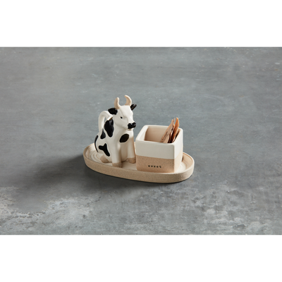 Mud Pie Cow Cream & Sugar Set