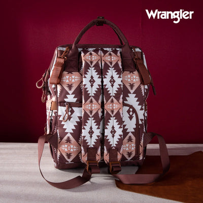 Wrangler Aztec Printed Callie Backpack - Brown