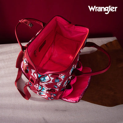 Wrangler Aztec Printed Callie Backpack - Burgundy