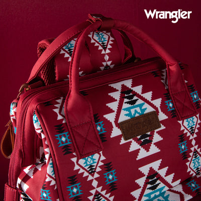 Wrangler Aztec Printed Callie Backpack - Burgundy