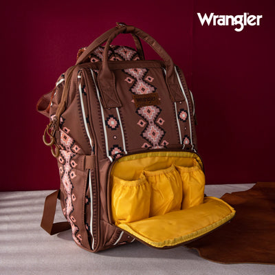 Wrangler Aztec Printed Callie Backpack - Camel