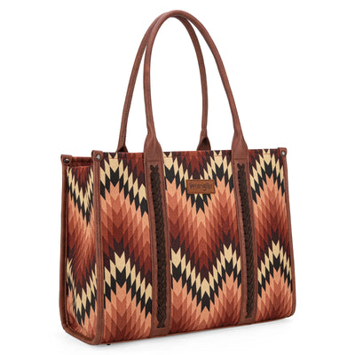 Montana West Wrangler Souithwest Pattern Concealed Carry Tote - Brown