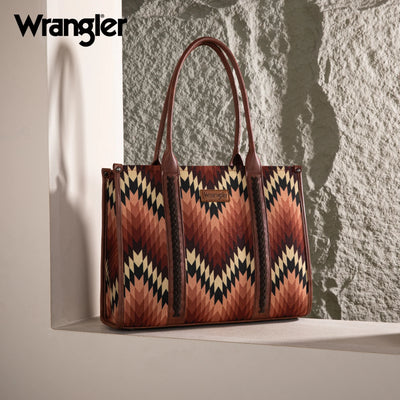 Montana West Wrangler Souithwest Pattern Concealed Carry Tote - Brown