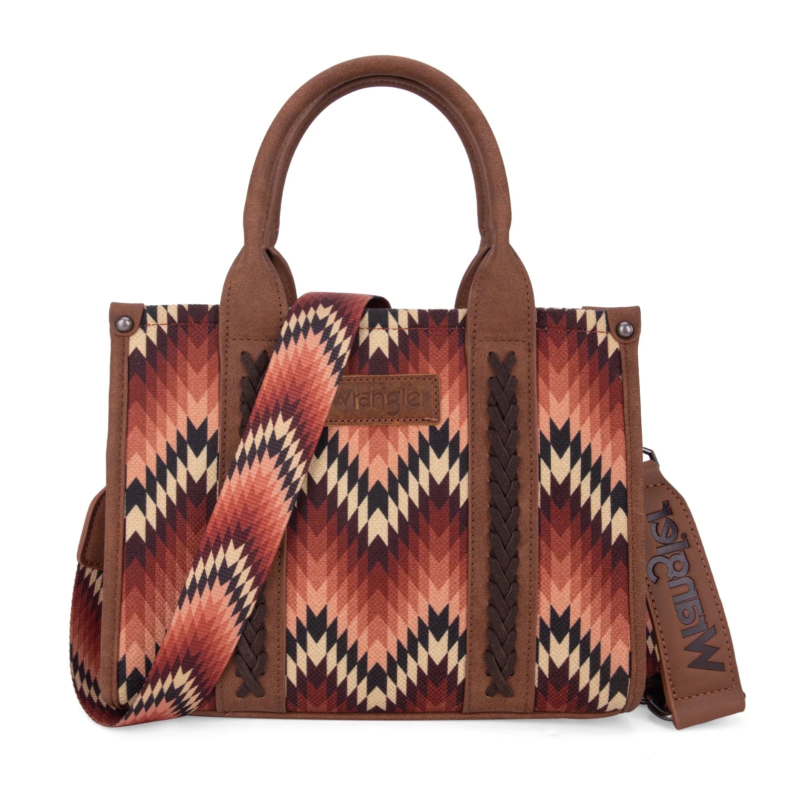 Montana West Wrangler Southwestern Pattern Tote - Brown