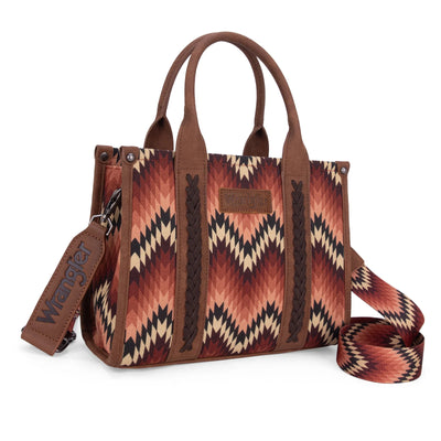 Montana West Wrangler Southwestern Pattern Tote - Brown