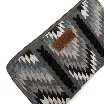 Montana West Wrangler Southwest Art Print Wallet - Grey