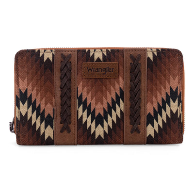 Montana West Wrangler Southwest Art Print Wallet - Brown