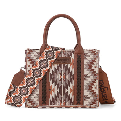 Wrangler Southwest Pattern Dual Sided Print Tote - Brown