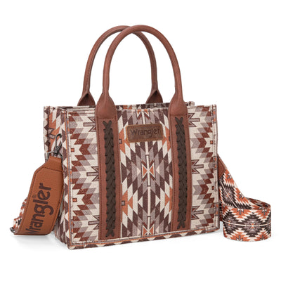 Wrangler Southwest Pattern Dual Sided Print Tote - Brown