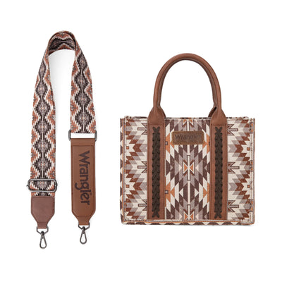 Wrangler Southwest Pattern Dual Sided Print Tote - Brown