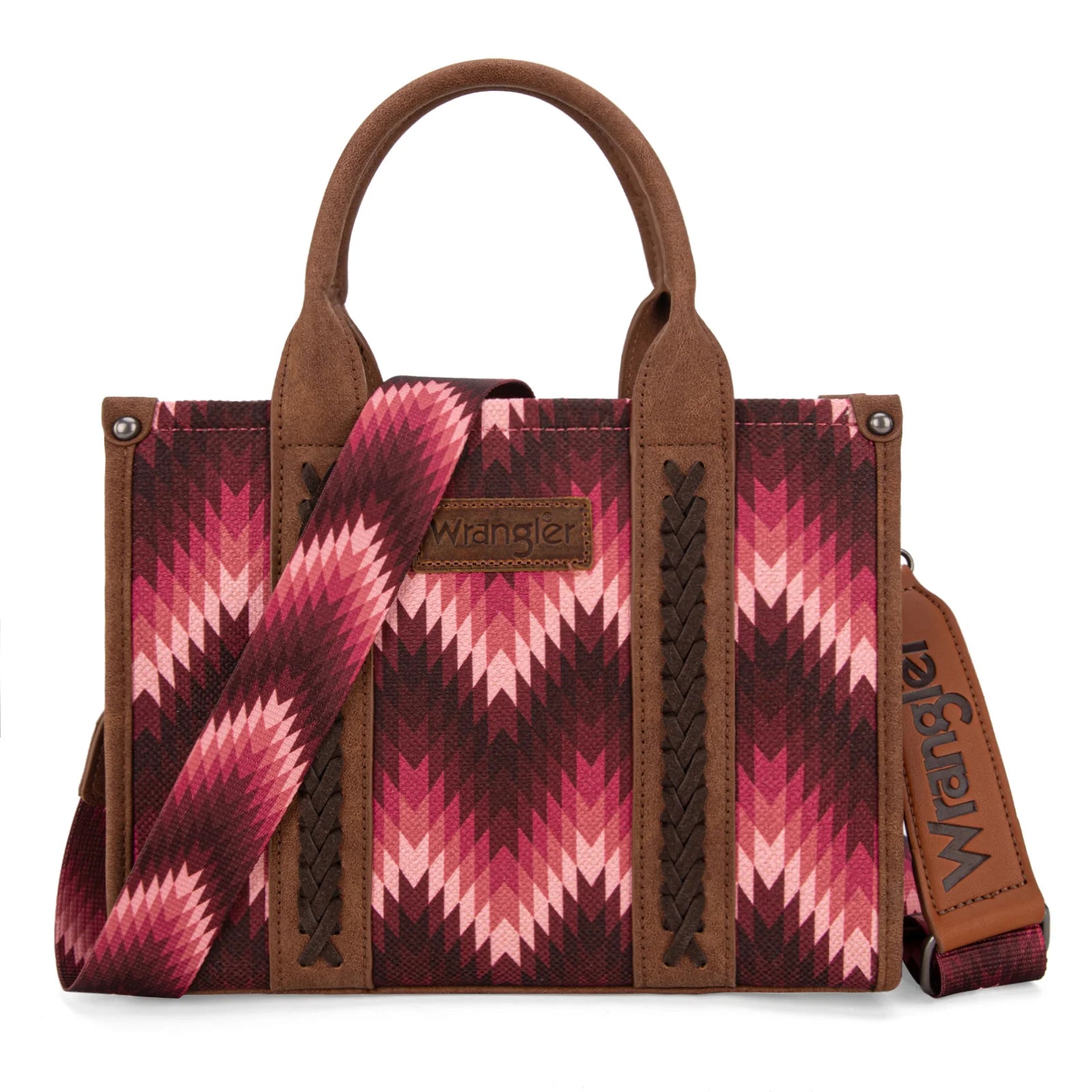 Wrangler Southwest Pattern Dual Sided Print Tote - Dark Pink