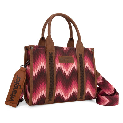 Wrangler Southwest Pattern Dual Sided Print Tote - Dark Pink