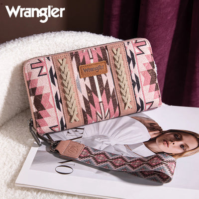 Wrangler Southwestern Art Print Wallet - Dark Pink