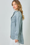 Mystree Women's Tencel Oversized Button Up Shirt